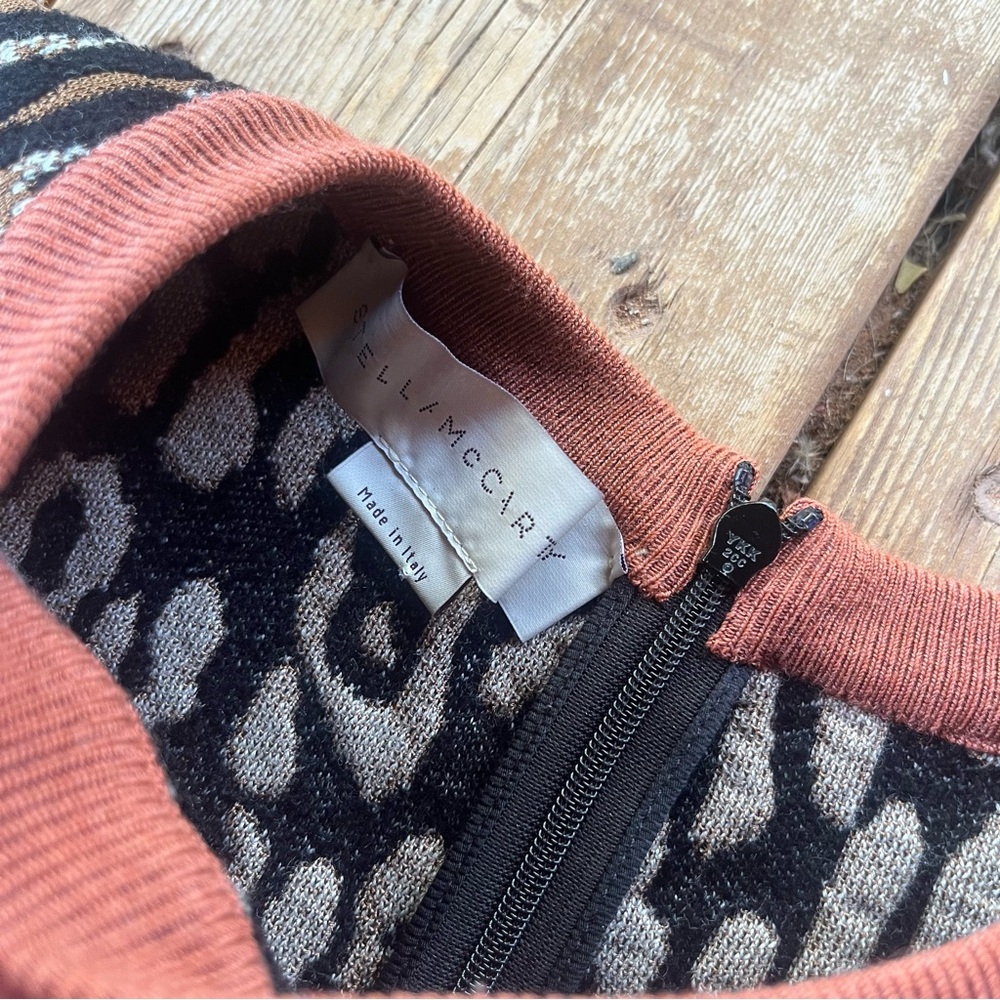 STELLA McCARTNEY leopard Print Knit Mini A-line Dress - Picture 2 of 7